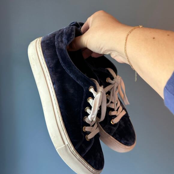 M.Gemi Navy Velvet Sneakers - Picture 2 of 5